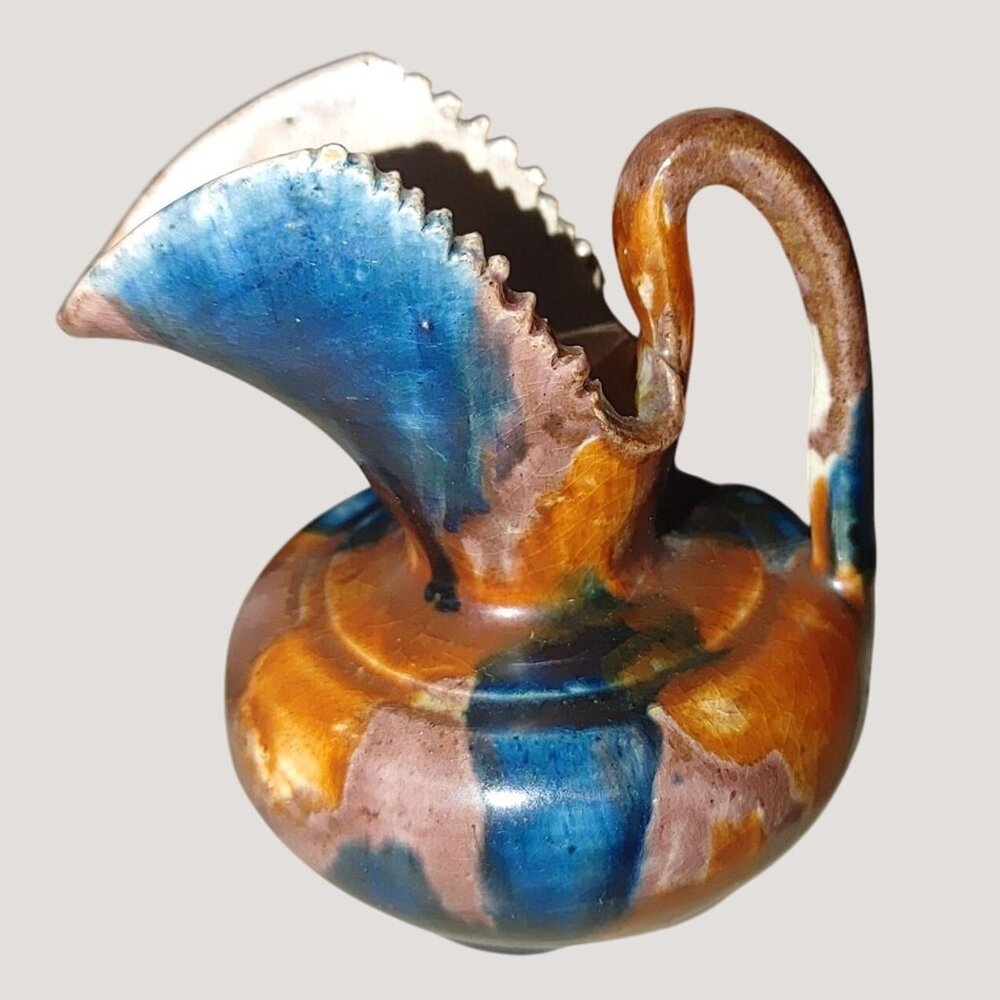 Miniature Pitcher Handcrafted Oaxaca Mexico Miniature Sawtooth Dripware
